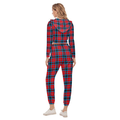 MacTavish Modern Tartan Plaid Crop Hoodie Sports Sets