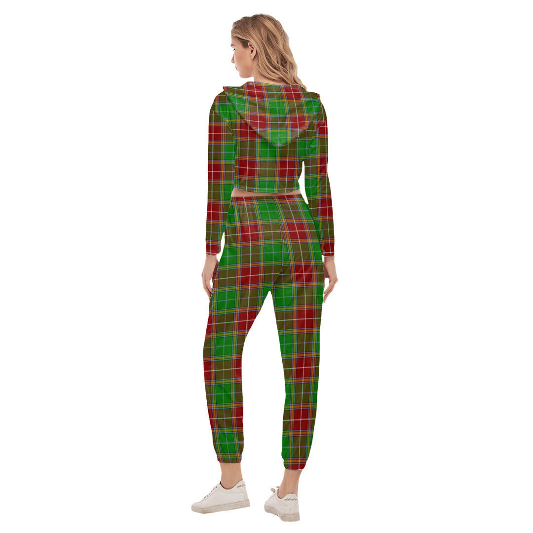 Baxter Modern Tartan Plaid Crop Hoodie Sports Sets