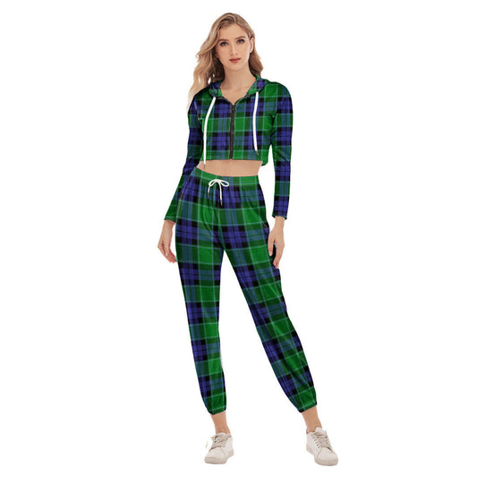 Graham of Menteith Modern Tartan Plaid Crop Hoodie Sports Sets