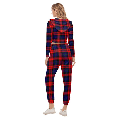 MacLachlan Modern Tartan Plaid Crop Hoodie Sports Sets