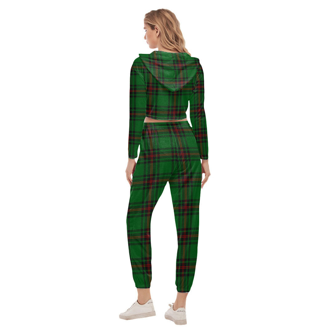 Fife District Tartan Plaid Crop Hoodie Sports Sets