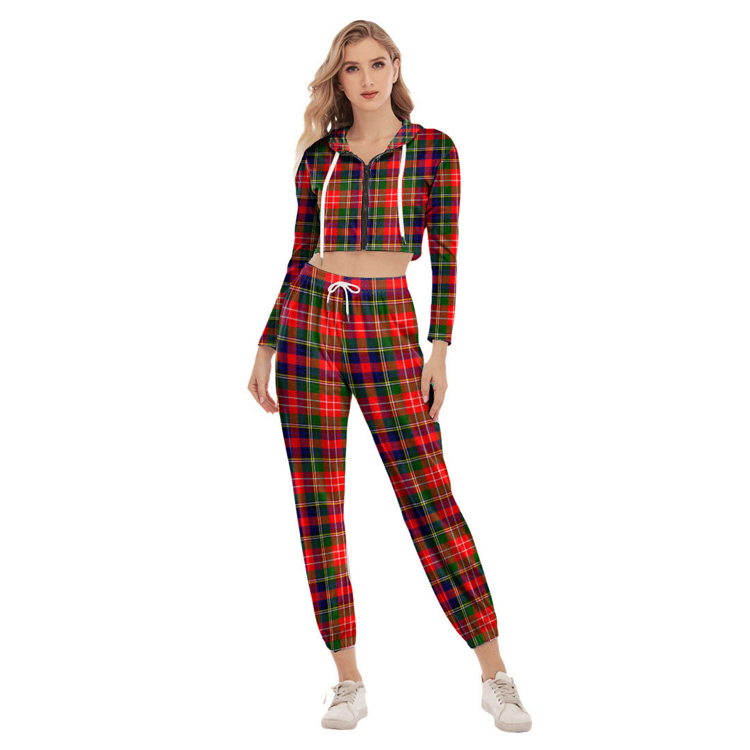 Christie Tartan Plaid Crop Hoodie Sports Sets