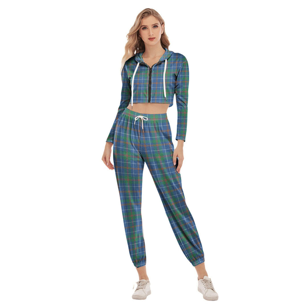 MacHardy Ancient Tartan Plaid Crop Hoodie Sports Sets