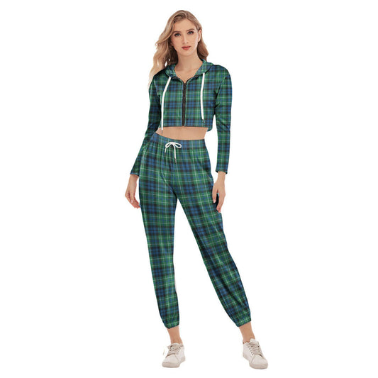 MacNeill of Colonsay Ancient Tartan Plaid Crop Hoodie Sports Sets