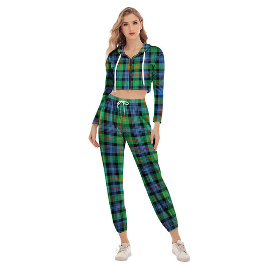 Murray of Atholl Ancient Tartan Plaid Crop Hoodie Sports Sets