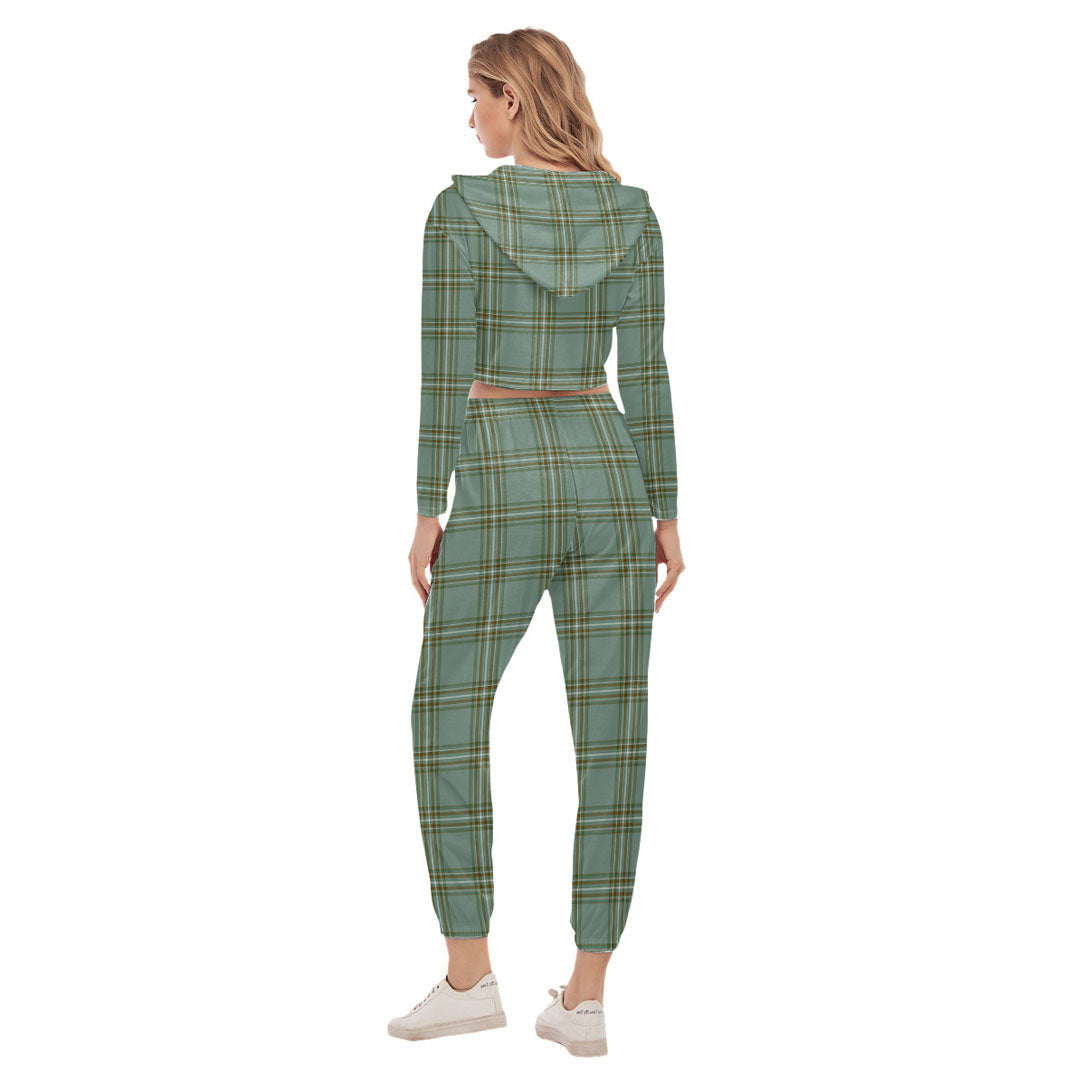 Kelly Dress Tartan Plaid Crop Hoodie Sports Sets