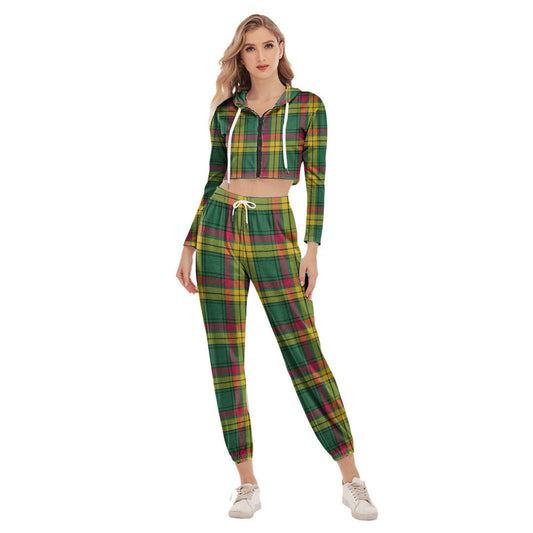 MacMillan Old Ancient Tartan Plaid Crop Hoodie Sports Sets