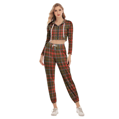 MacKintosh Hunting Weathered Tartan Plaid Crop Hoodie Sports Sets