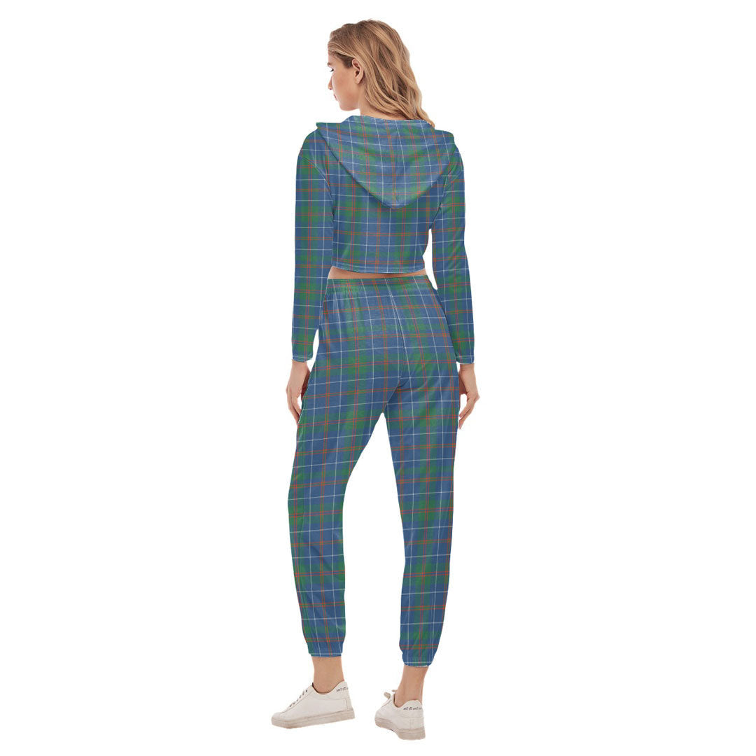 MacHardy Ancient Tartan Plaid Crop Hoodie Sports Sets