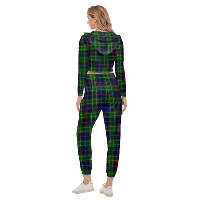 Leslie Hunting Tartan Plaid Crop Hoodie Sports Sets