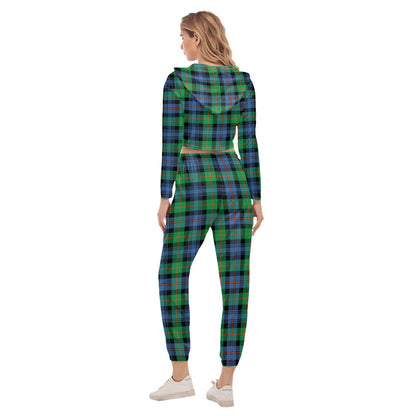 Murray of Atholl Ancient Tartan Plaid Crop Hoodie Sports Sets