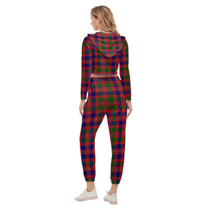 MacIntyre Modern Tartan Plaid Crop Hoodie Sports Sets