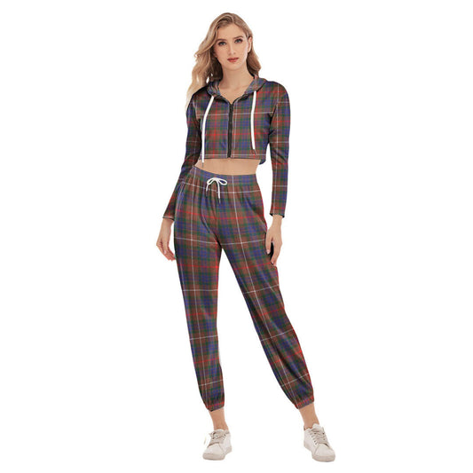 Fraser Hunting Modern Tartan Plaid Crop Hoodie Sports Sets