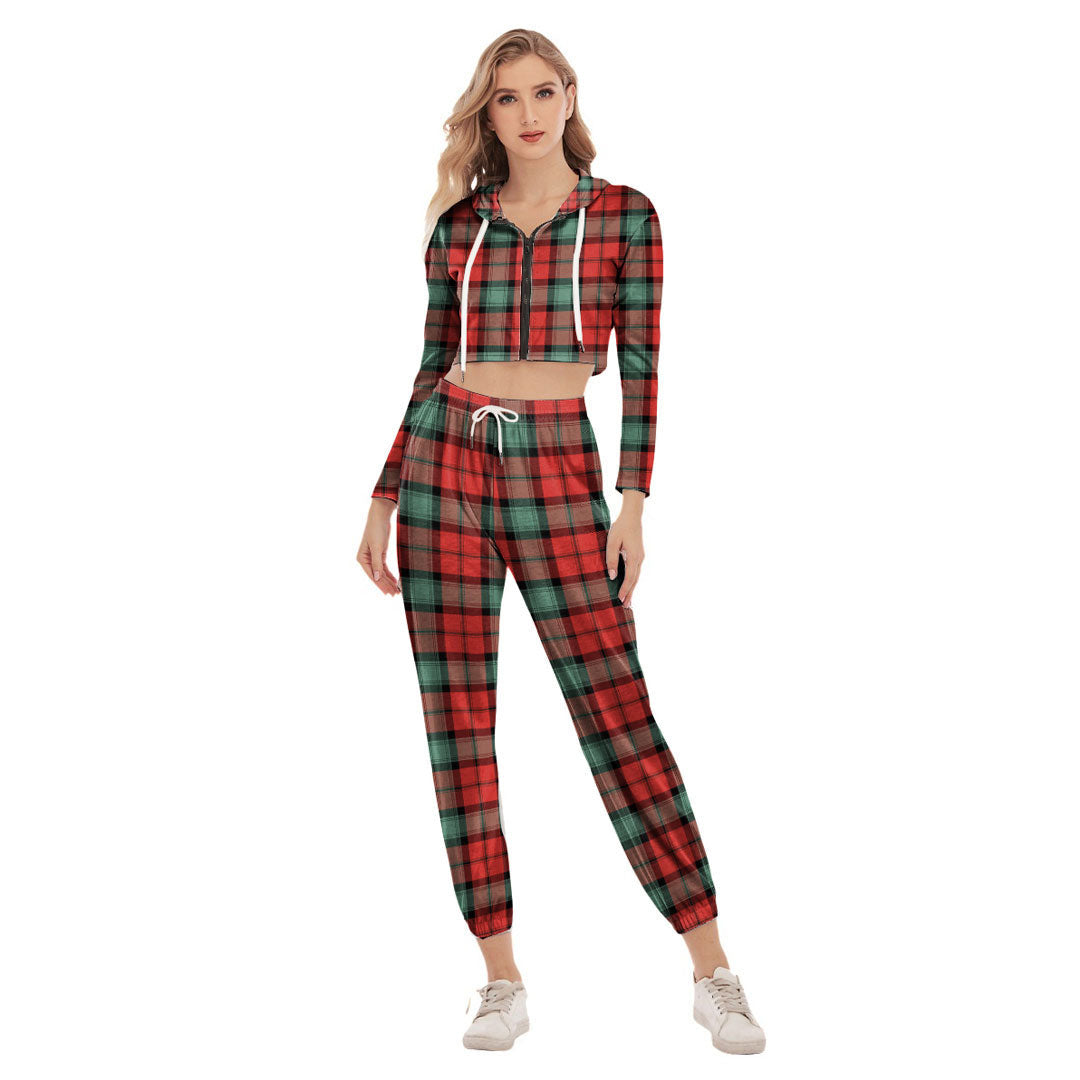 Kerr Ancient Tartan Plaid Crop Hoodie Sports Sets