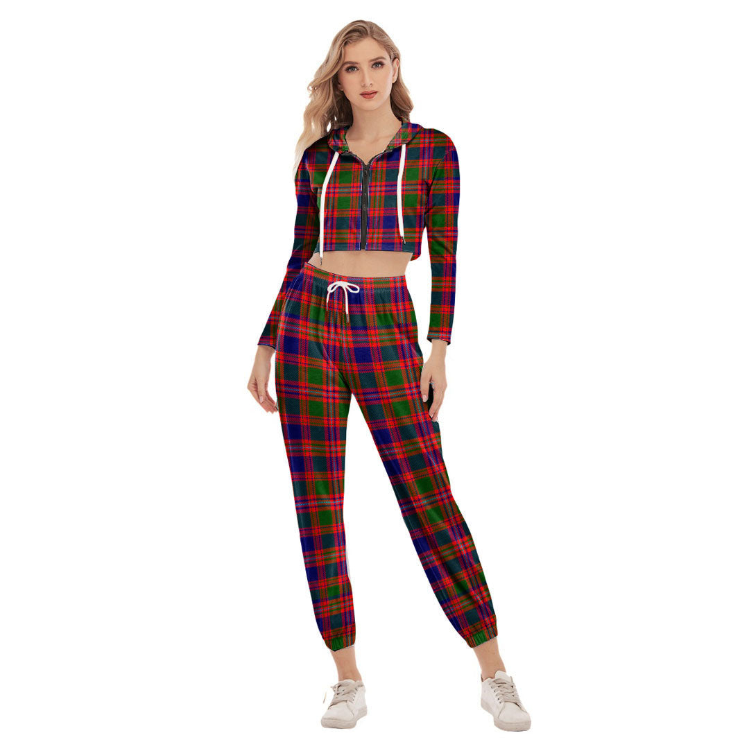 MacIntyre Modern Tartan Plaid Crop Hoodie Sports Sets