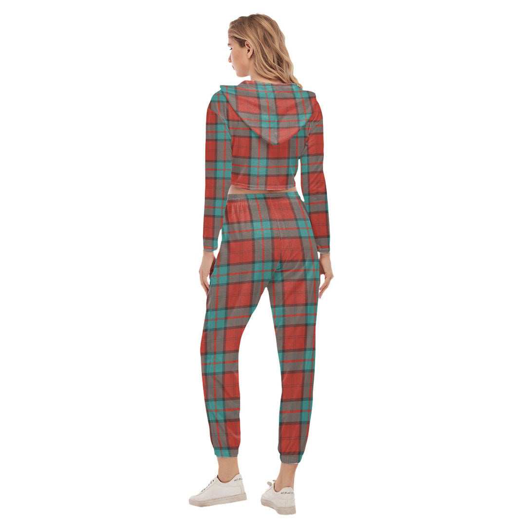 Dunbar Ancient Tartan Plaid Crop Hoodie Sports Sets