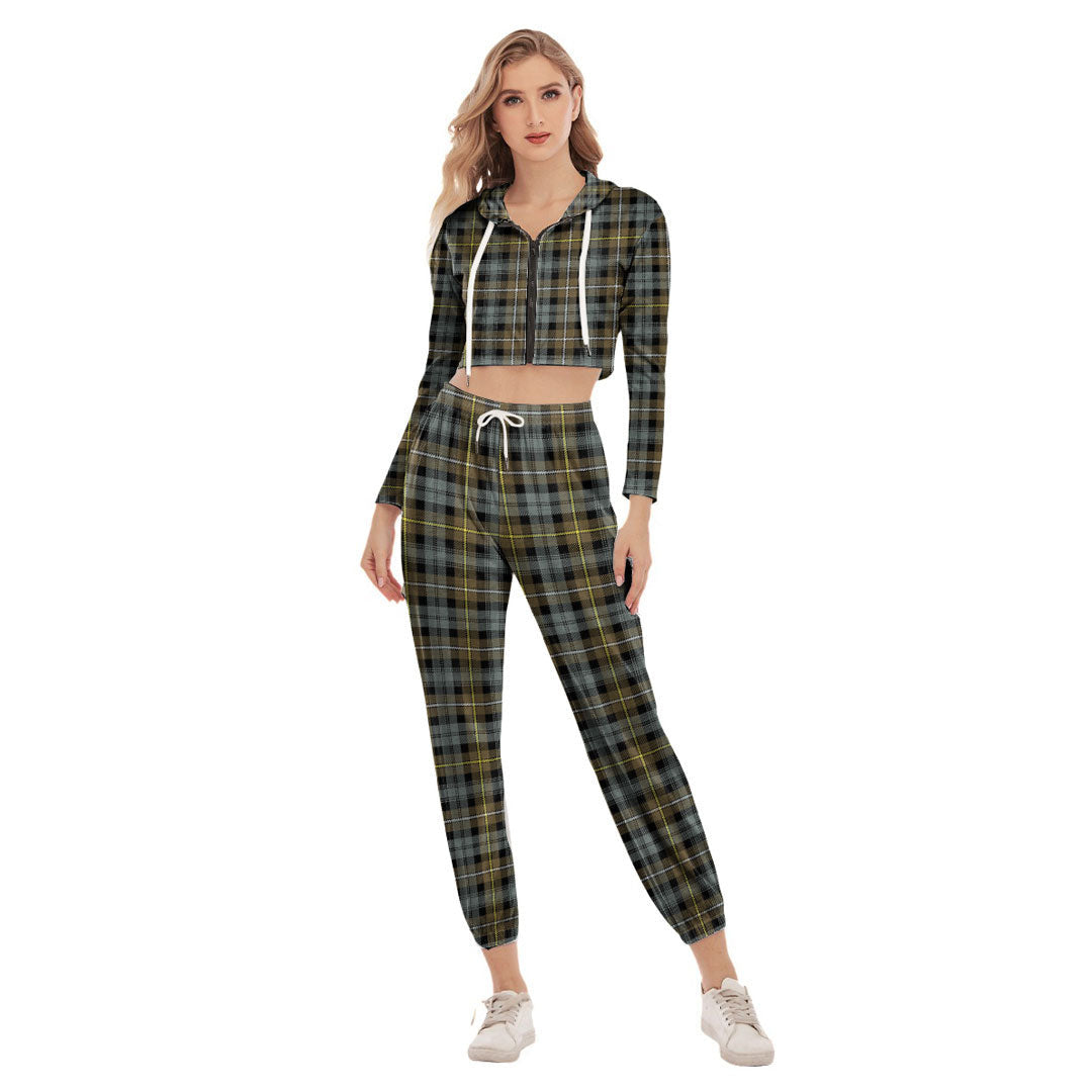 Campbell Argyll Weathered Tartan Plaid Crop Hoodie Sports Sets