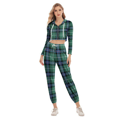 MacDonald of the Isles Hunting Ancient Tartan Plaid Crop Hoodie Sports Sets