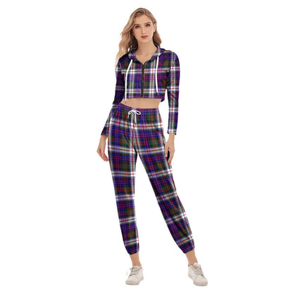 MacDonald Dress Modern Tartan Plaid Crop Hoodie Sports Sets