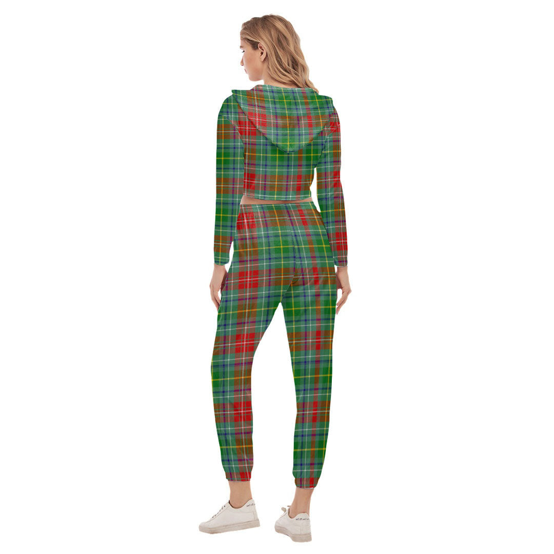 Muirhead Tartan Plaid Crop Hoodie Sports Sets