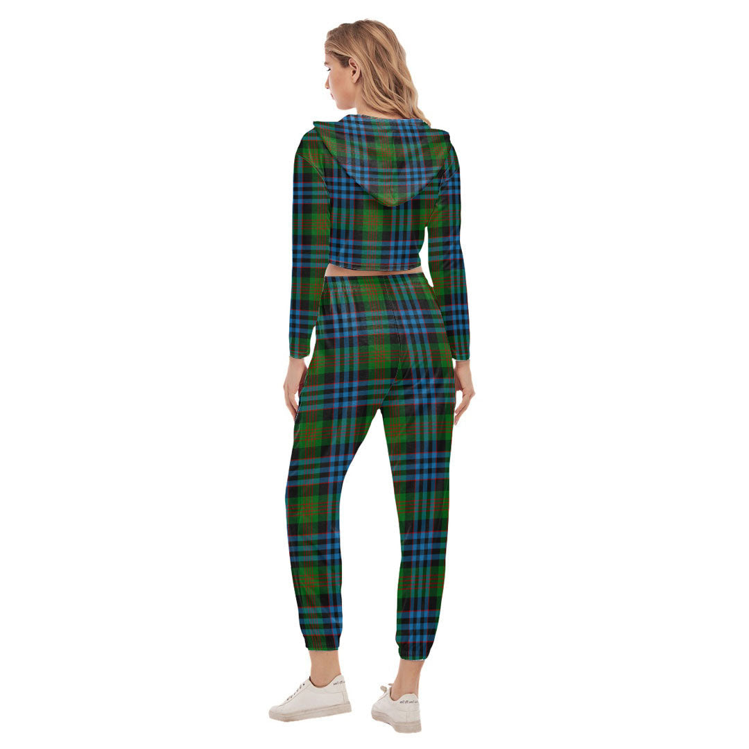 Newlands of Lauriston Tartan Plaid Crop Hoodie Sports Sets