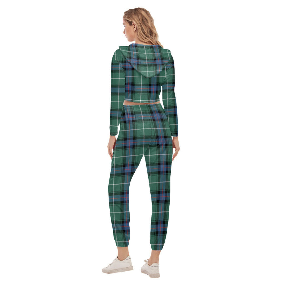 MacDonald of the Isles Hunting Ancient Tartan Plaid Crop Hoodie Sports Sets