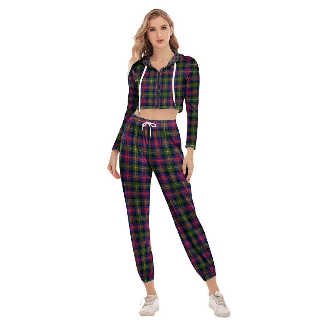 Logan Modern Tartan Plaid Crop Hoodie Sports Sets