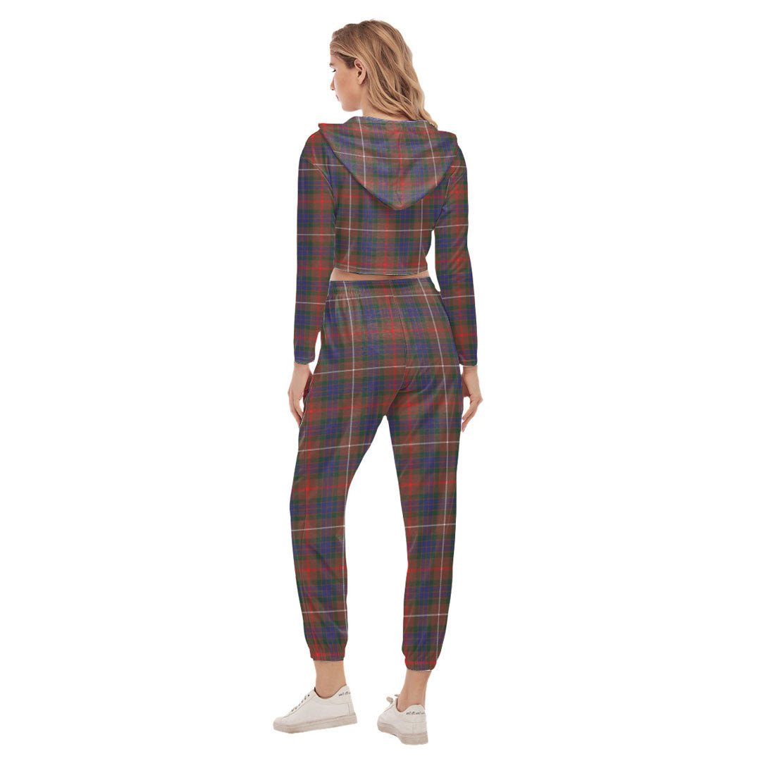 Fraser Hunting Modern Tartan Plaid Crop Hoodie Sports Sets