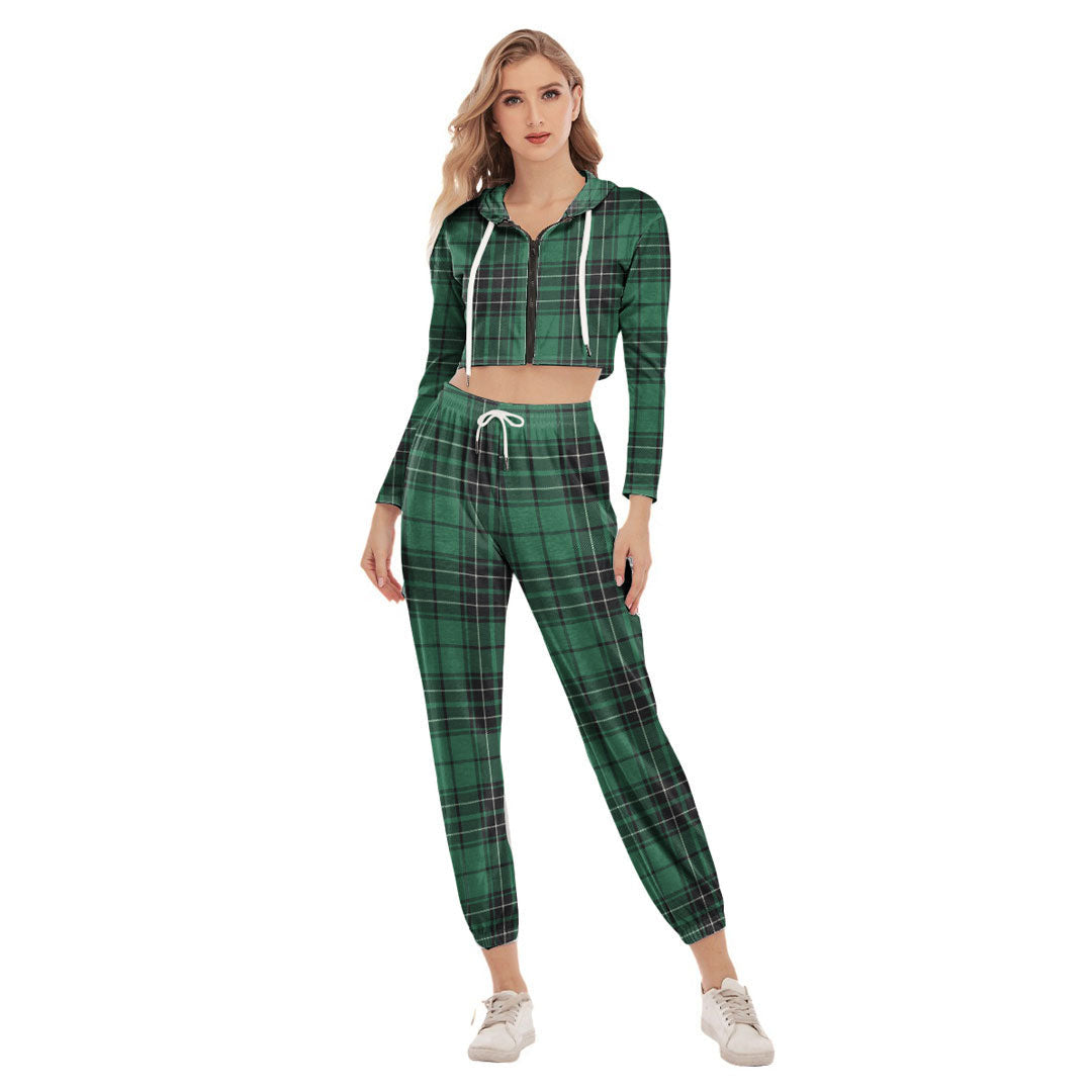 MacLean Hunting Ancient Tartan Plaid Crop Hoodie Sports Sets