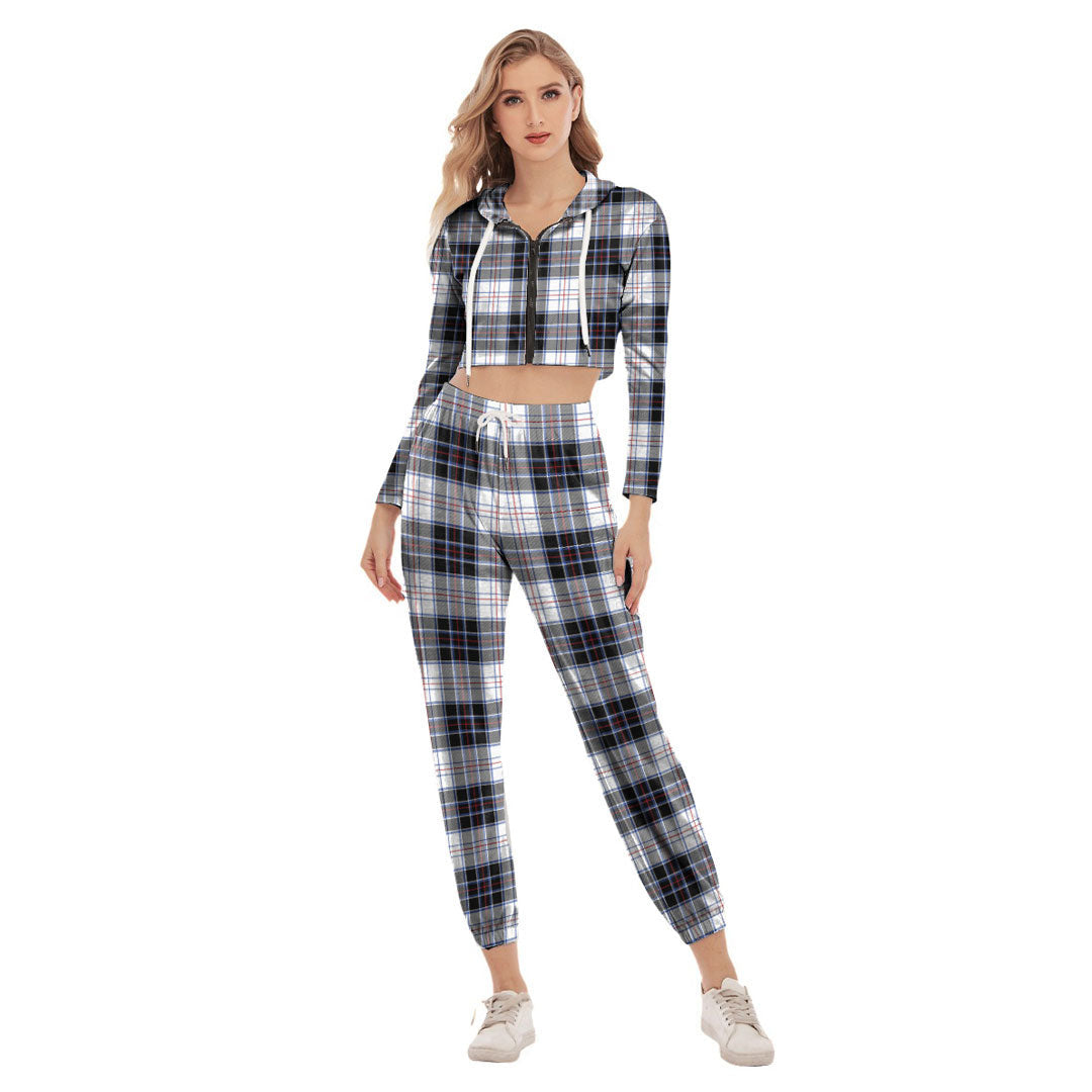 MacRae Dress Modern Tartan Plaid Crop Hoodie Sports Sets