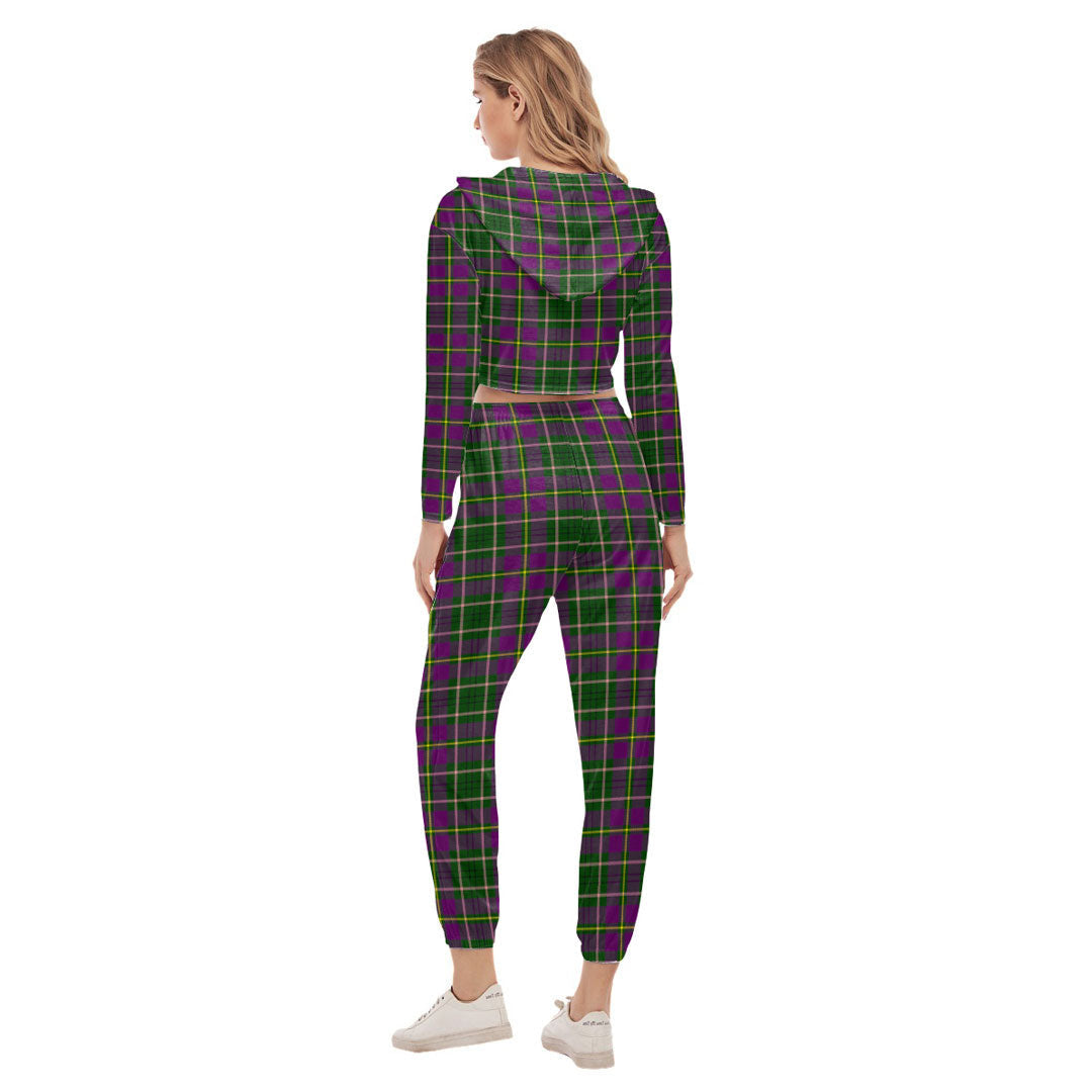 Taylor Tartan Plaid Crop Hoodie Sports Sets