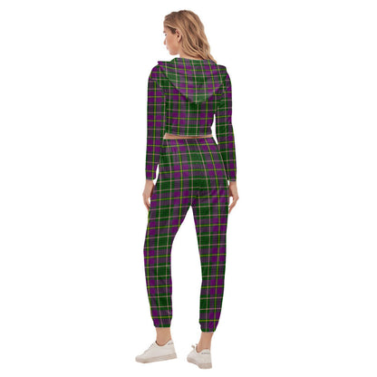 Taylor Tartan Plaid Crop Hoodie Sports Sets