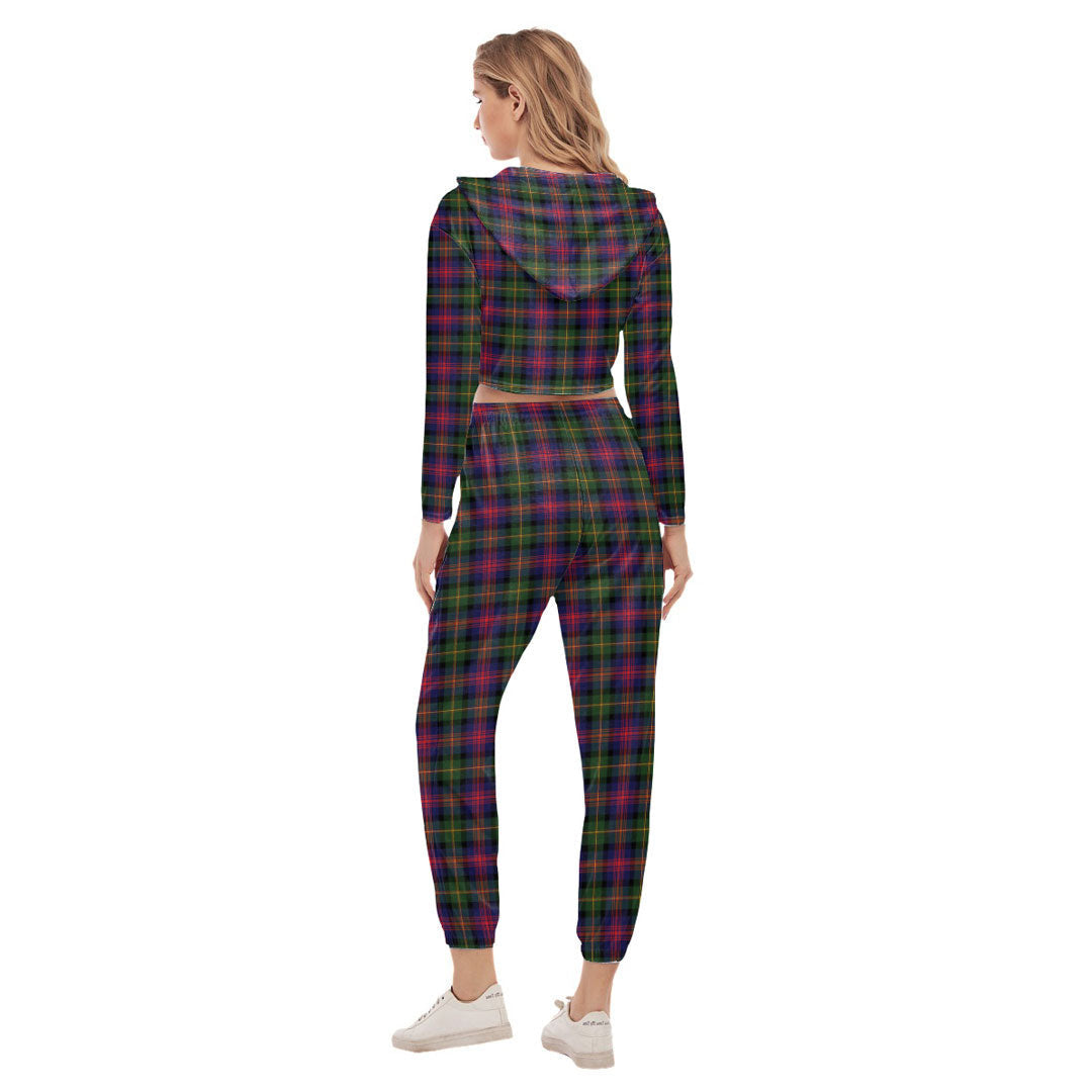 Logan Modern Tartan Plaid Crop Hoodie Sports Sets