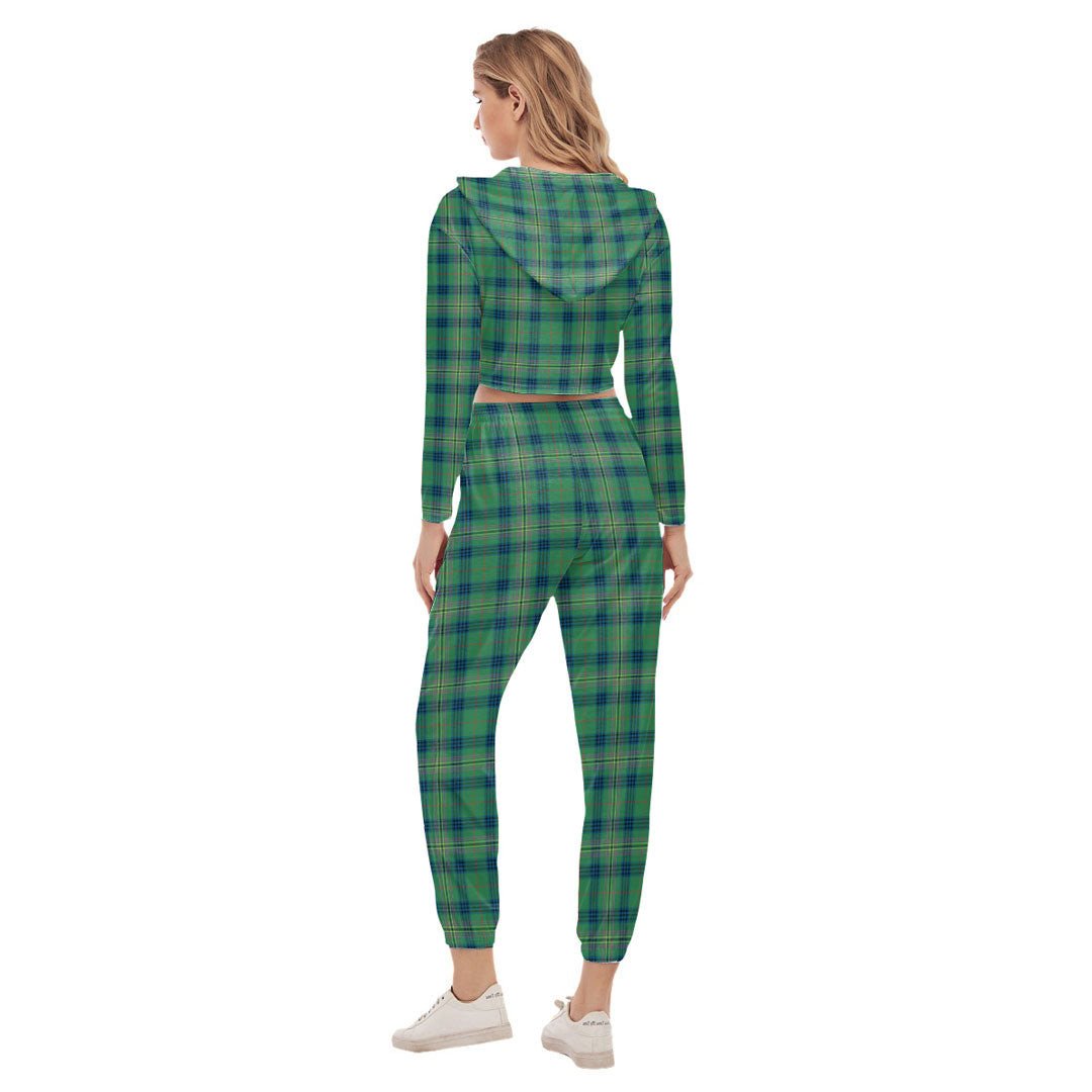 Kennedy Ancient Tartan Plaid Crop Hoodie Sports Sets