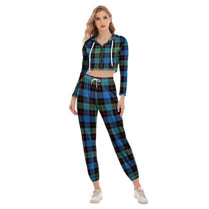 Guthrie Ancient Tartan Plaid Crop Hoodie Sports Sets