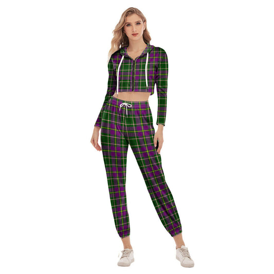 Taylor Tartan Plaid Crop Hoodie Sports Sets