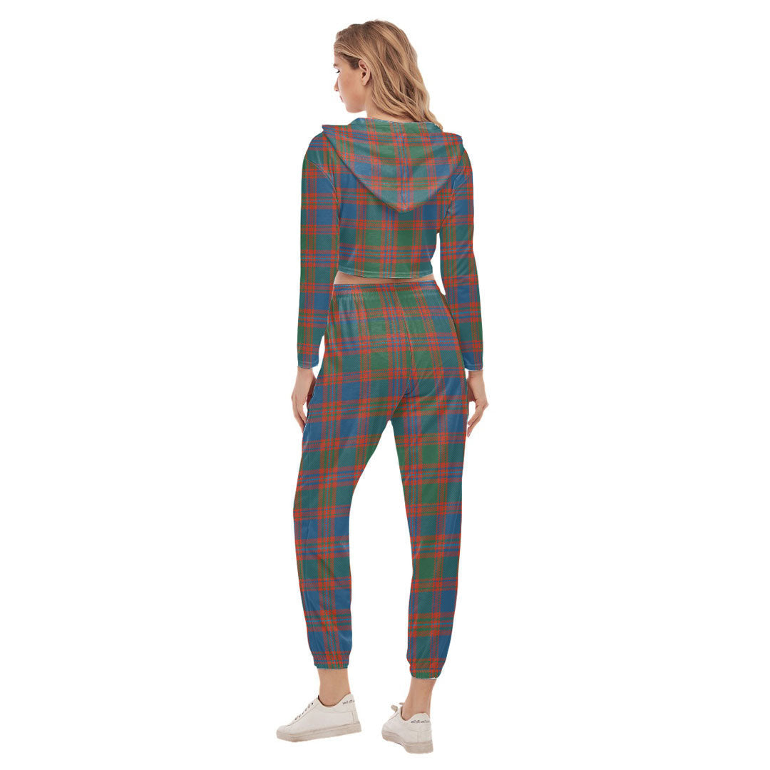 MacIntyre Ancient Tartan Plaid Crop Hoodie Sports Sets