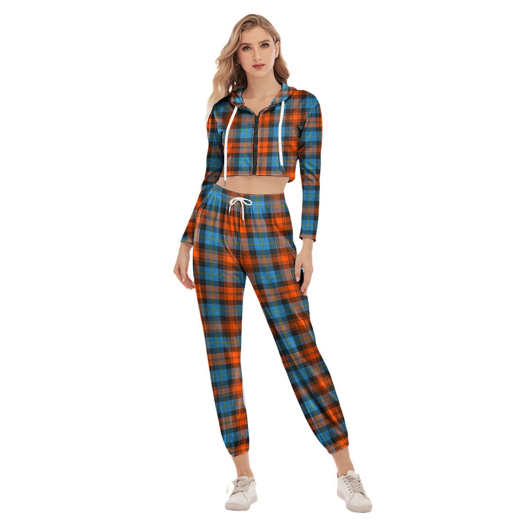 MacLachlan Ancient Tartan Plaid Crop Hoodie Sports Sets