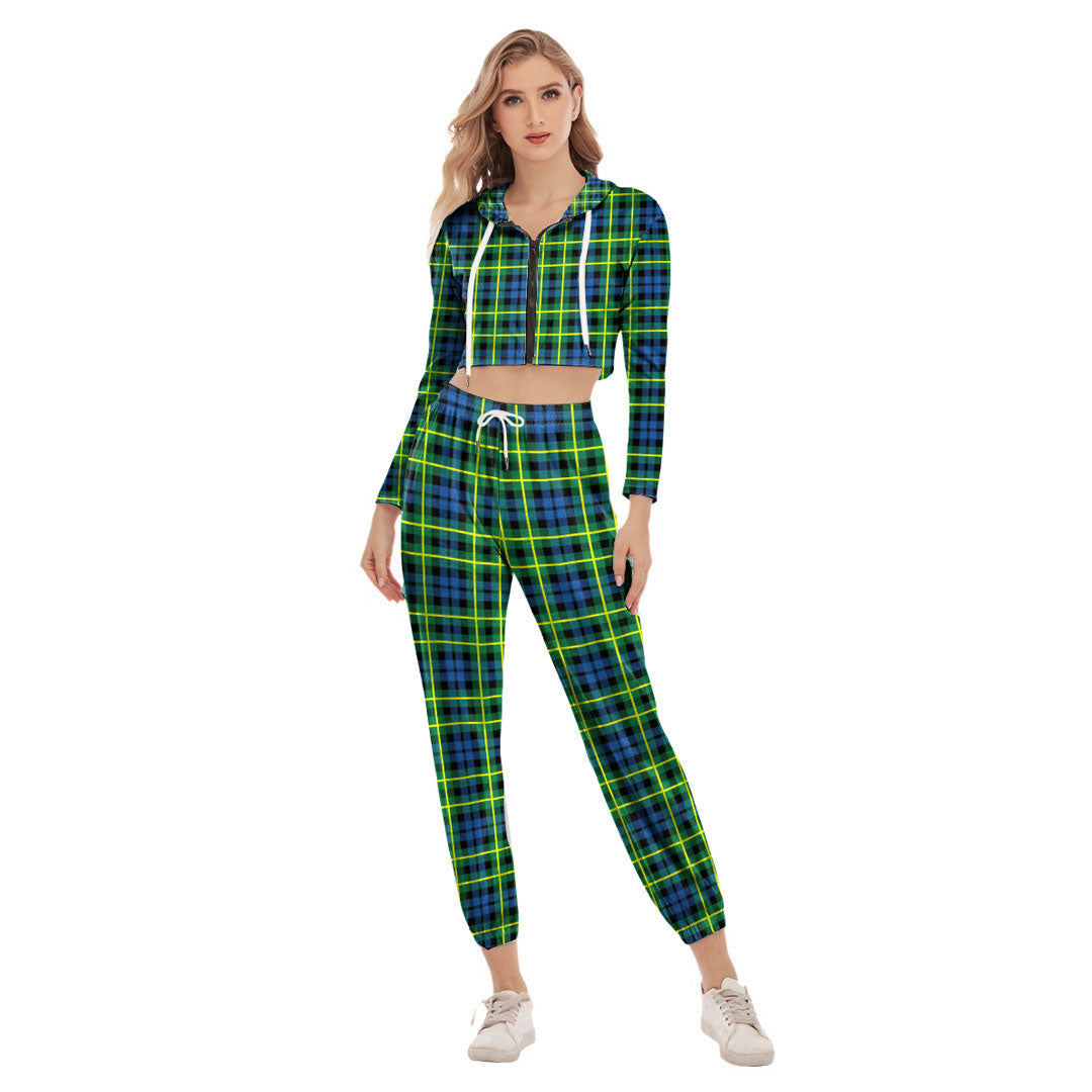 Campbell of Breadalbane Ancient Tartan Plaid Crop Hoodie Sports Sets