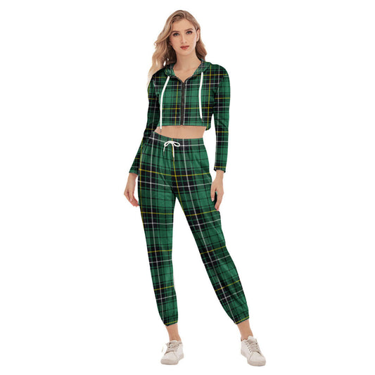 MacAlpine Ancient Tartan Plaid Crop Hoodie Sports Sets