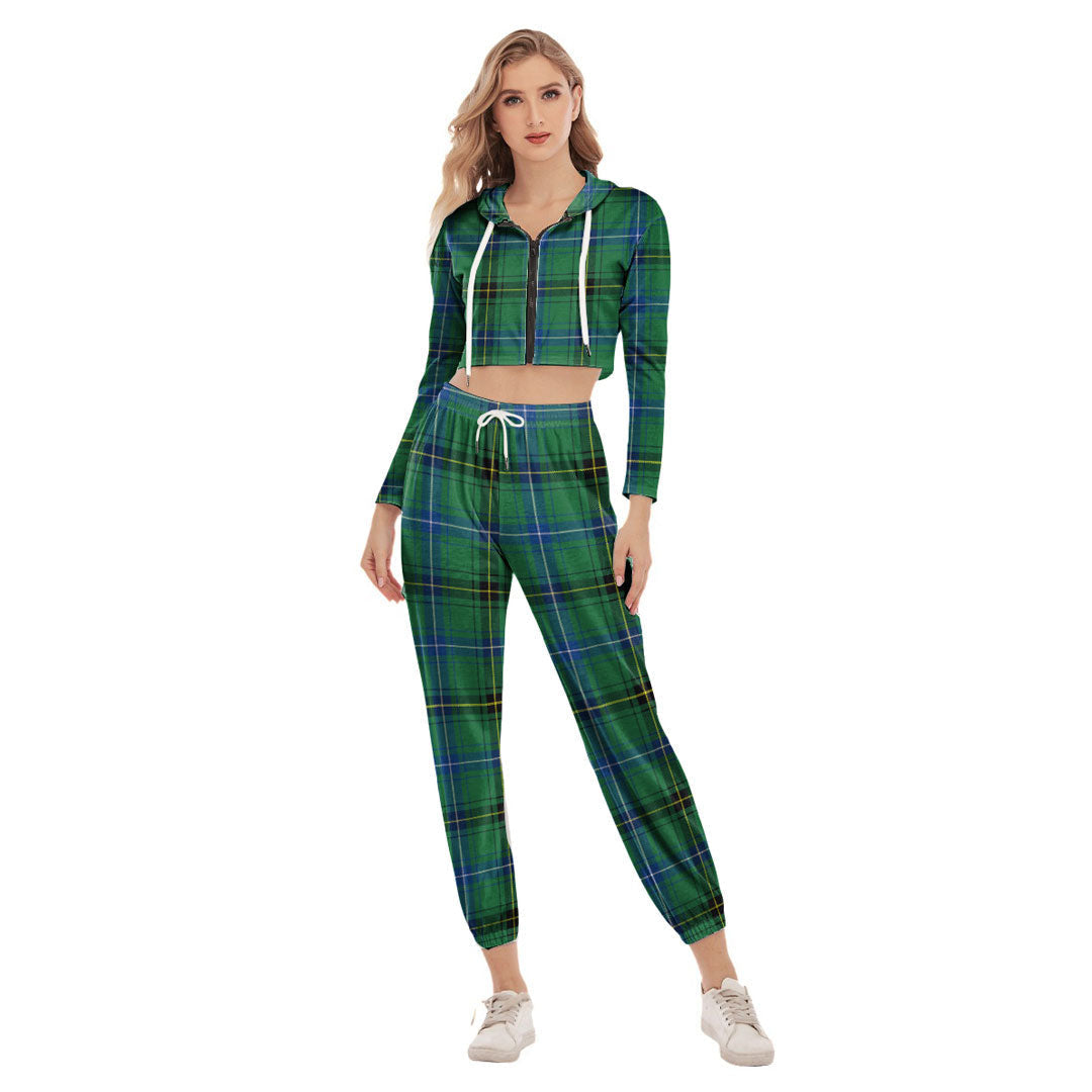 Henderson Ancient Tartan Plaid Crop Hoodie Sports Sets