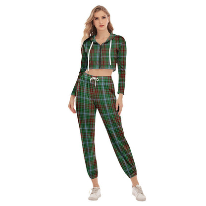 Gayre Tartan Plaid Crop Hoodie Sports Sets