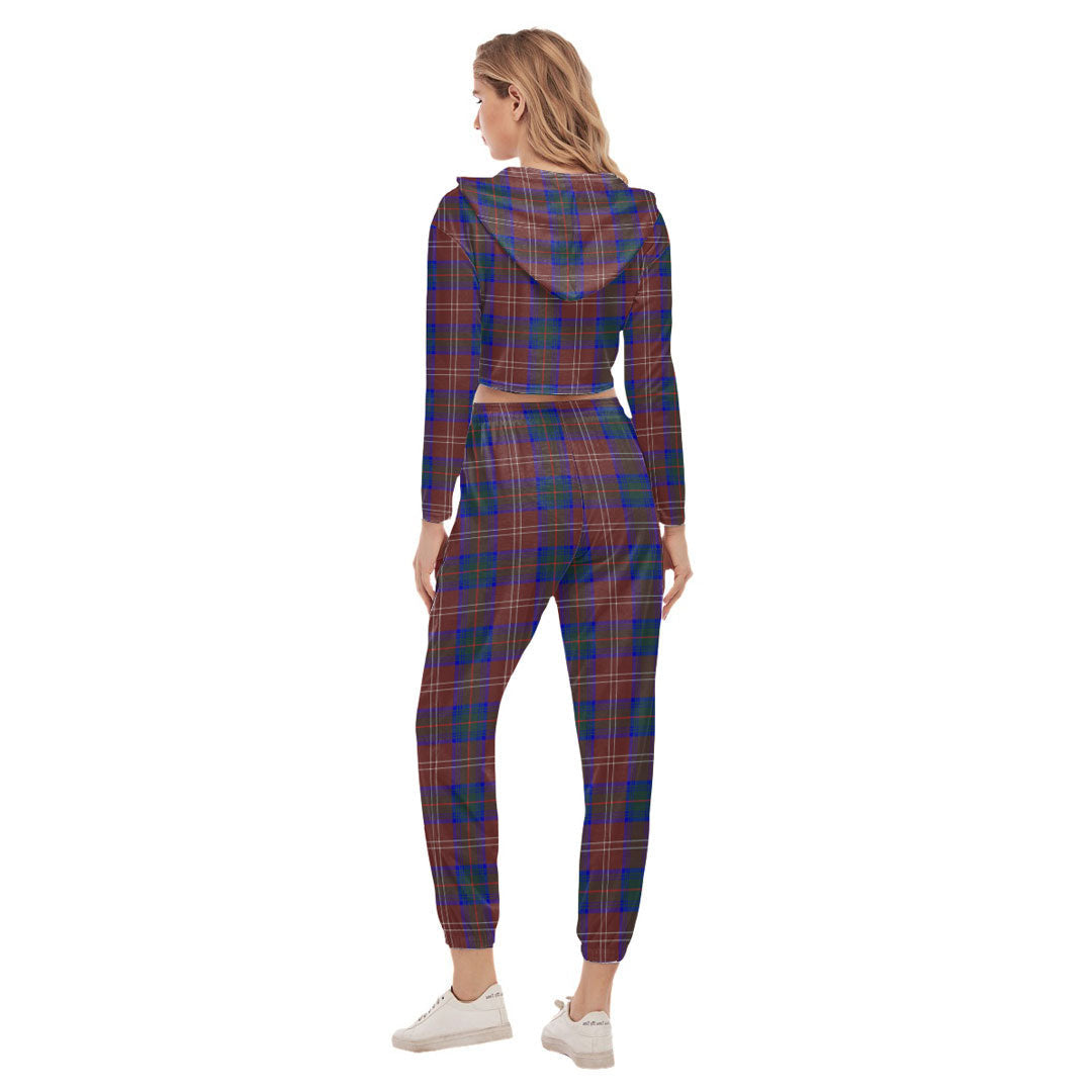 Chisholm Hunting Modern Tartan Plaid Crop Hoodie Sports Sets