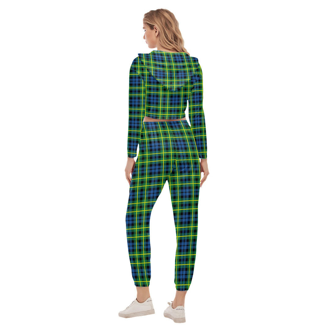 Campbell of Breadalbane Ancient Tartan Plaid Crop Hoodie Sports Sets