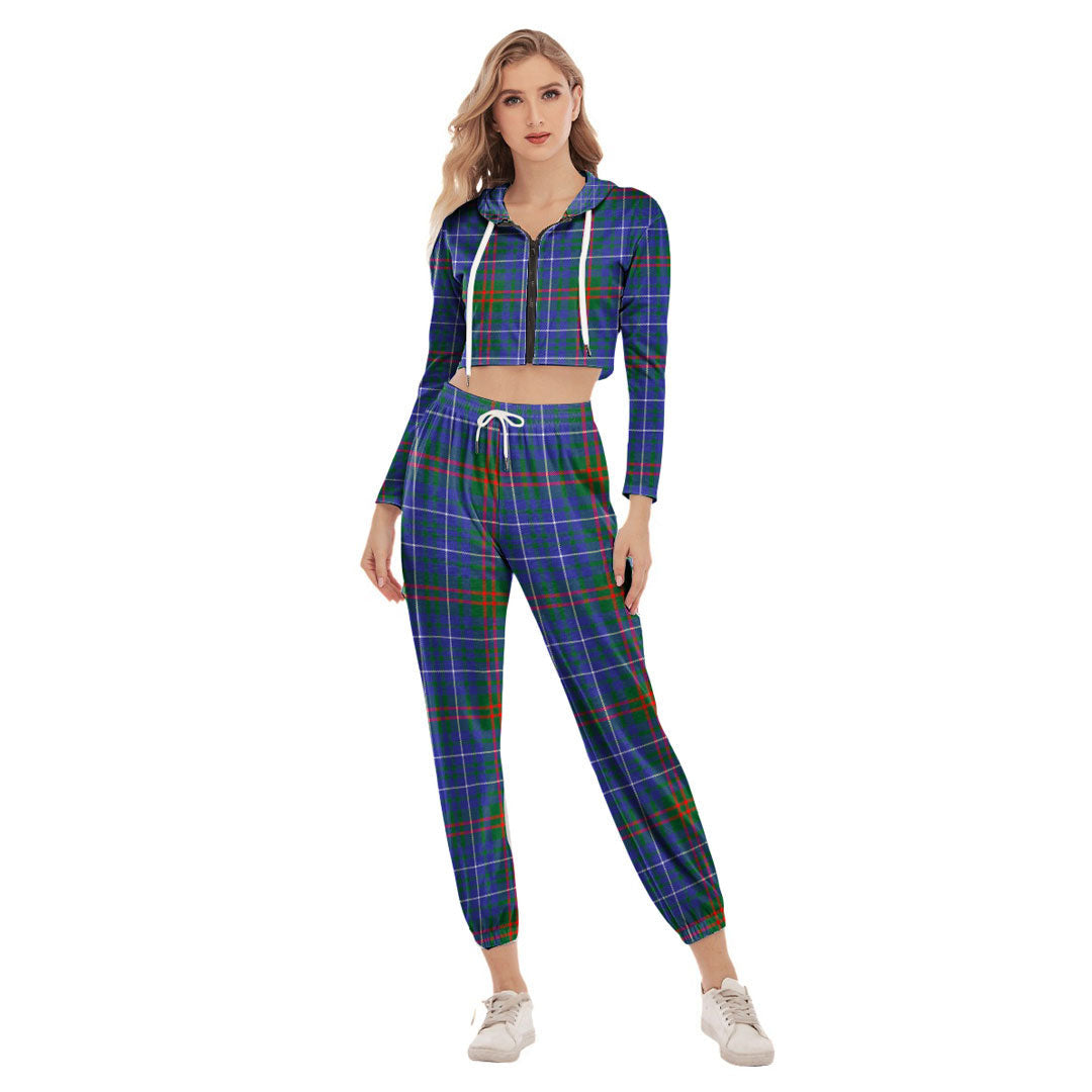 Edmonstone Tartan Plaid Crop Hoodie Sports Sets