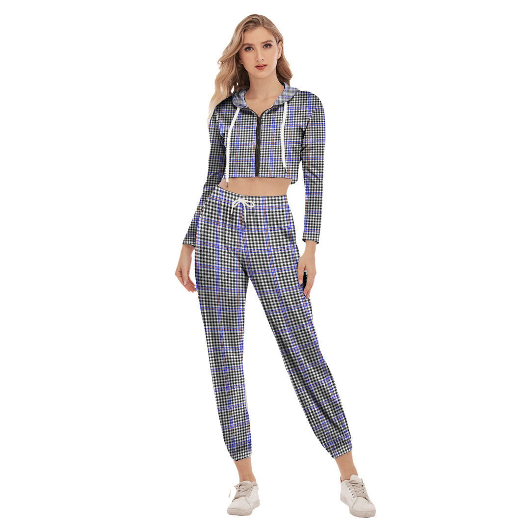 Sir Walter Scott Tartan Plaid Crop Hoodie Sports Sets