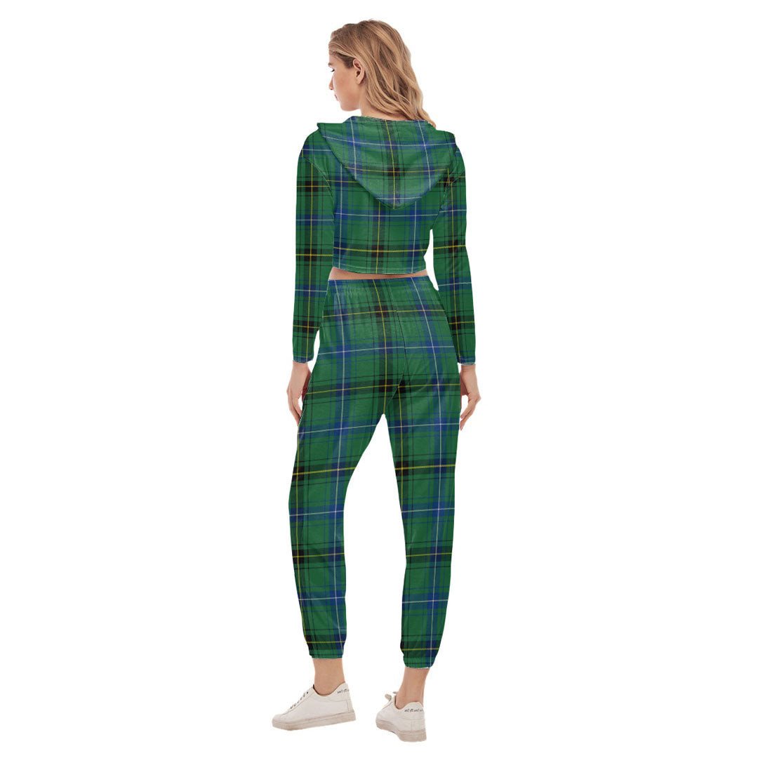 Henderson Ancient Tartan Plaid Crop Hoodie Sports Sets