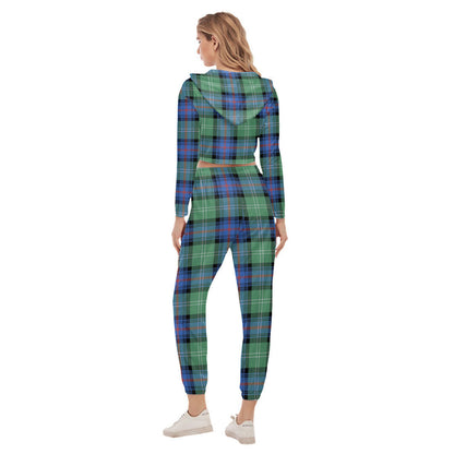 Sutherland Old Ancient Tartan Plaid Crop Hoodie Sports Sets