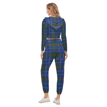 Edmonstone Tartan Plaid Crop Hoodie Sports Sets