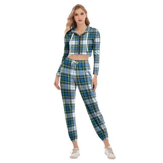 Campbell Dress Ancient Tartan Plaid Crop Hoodie Sports Sets